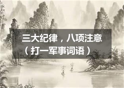 三大纪律，八项注意（打一军事词语）
