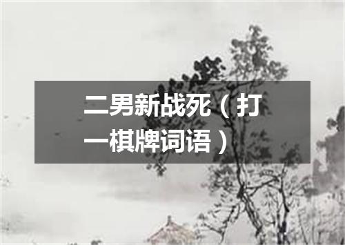 二男新战死（打一棋牌词语）