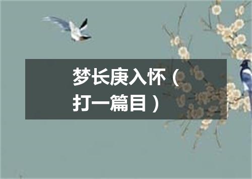 梦长庚入怀（打一篇目）