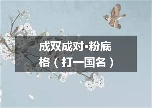 成双成对·粉底格（打一国名）