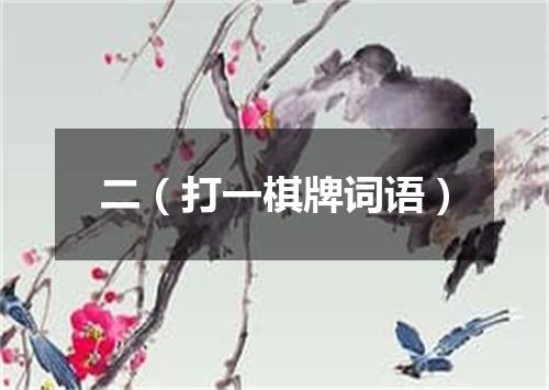 二（打一棋牌词语）
