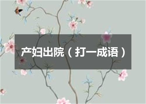产妇出院（打一成语）