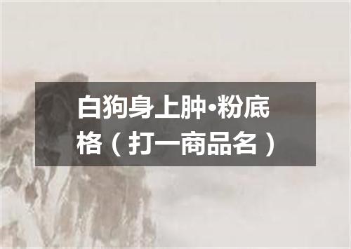 白狗身上肿·粉底格（打一商品名）