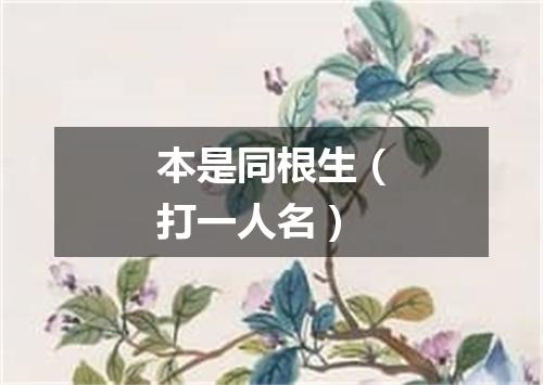 本是同根生（打一人名）