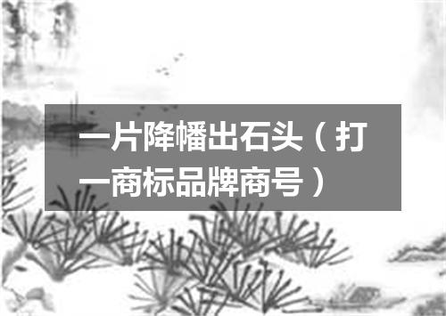 一片降幡出石头（打一商标品牌商号）
