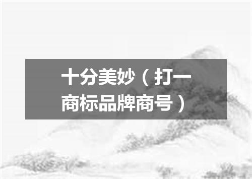 十分美妙（打一商标品牌商号）