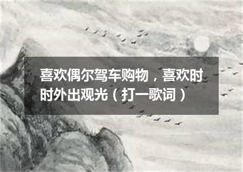 喜欢偶尔驾车购物，喜欢时时外出观光（打一歌词）