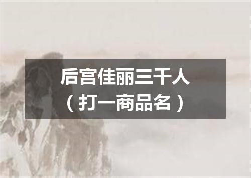 后宫佳丽三千人（打一商品名）