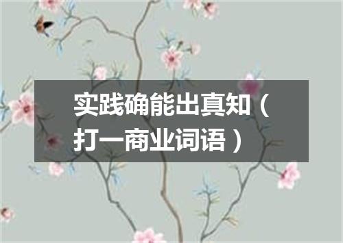 实践确能出真知（打一商业词语）
