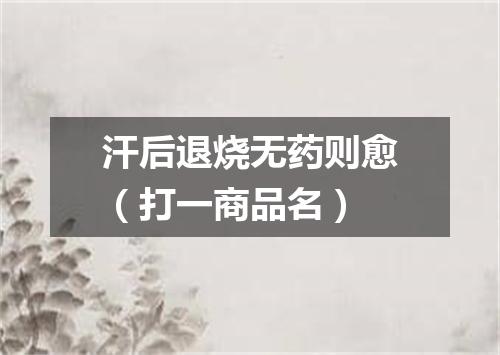 汗后退烧无药则愈（打一商品名）