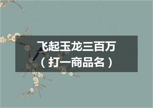 飞起玉龙三百万（打一商品名）
