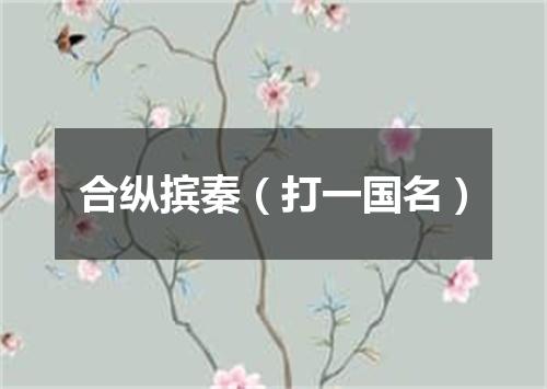 合纵摈秦（打一国名）
