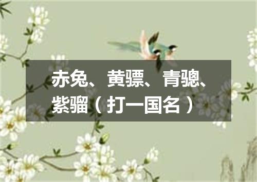 赤兔、黄骠、青骢、紫骝（打一国名）