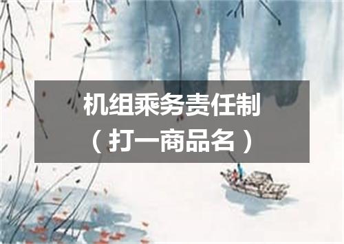 机组乘务责任制（打一商品名）