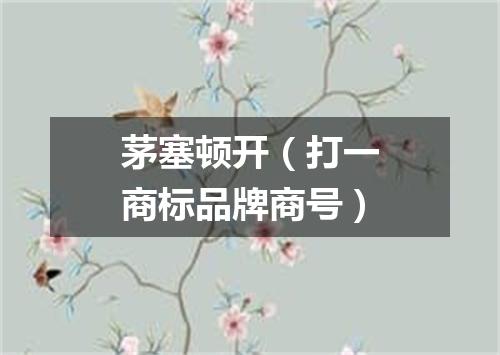 茅塞顿开（打一商标品牌商号）