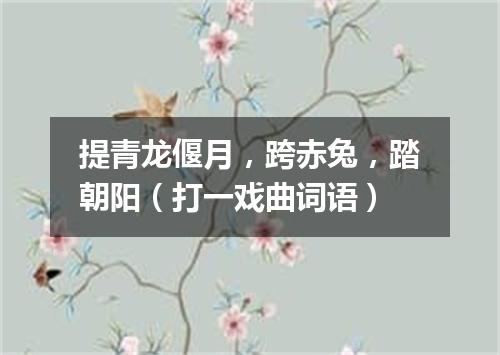提青龙偃月，跨赤兔，踏朝阳（打一戏曲词语）