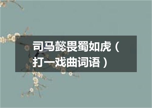 司马懿畏蜀如虎（打一戏曲词语）