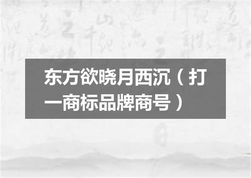 东方欲晓月西沉（打一商标品牌商号）