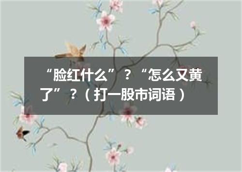 “脸红什么”？“怎么又黄了”？（打一股市词语）
