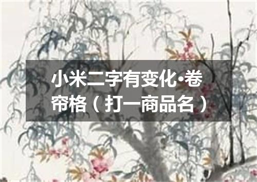 小米二字有变化·卷帘格（打一商品名）