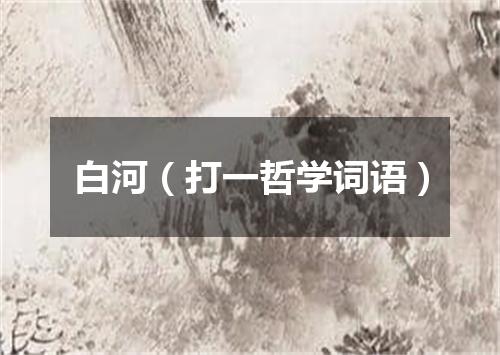白河（打一哲学词语）