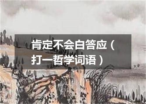 肯定不会白答应（打一哲学词语）