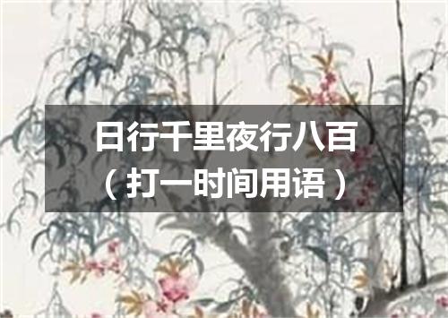 日行千里夜行八百（打一时间用语）