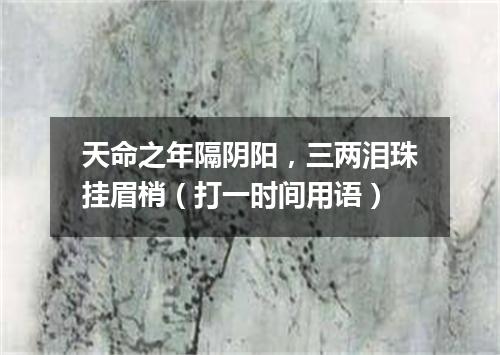天命之年隔阴阳，三两泪珠挂眉梢（打一时间用语）