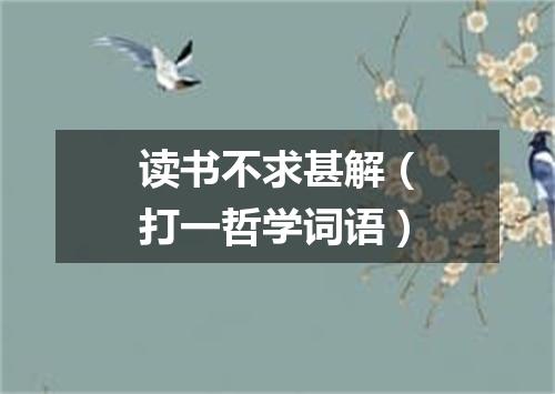 读书不求甚解（打一哲学词语）