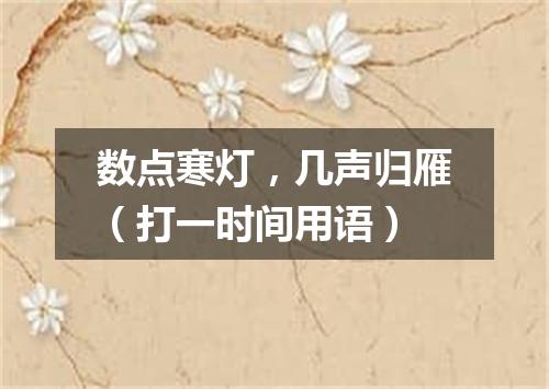 数点寒灯，几声归雁（打一时间用语）