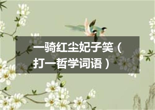 一骑红尘妃子笑（打一哲学词语）