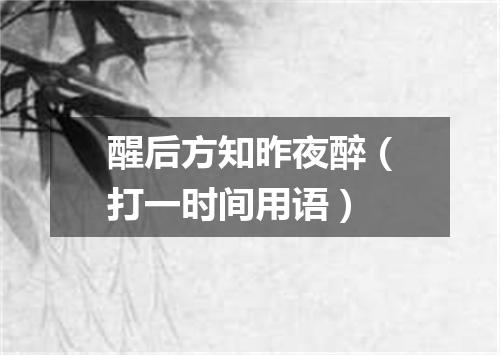 醒后方知昨夜醉（打一时间用语）