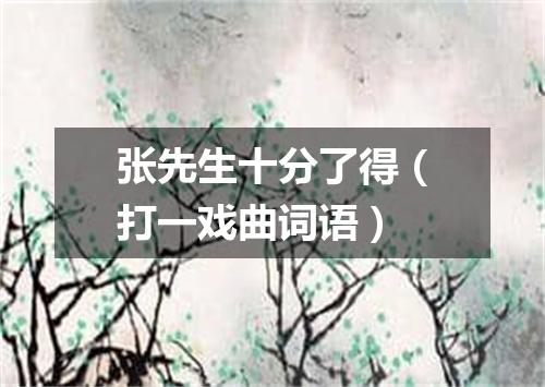张先生十分了得（打一戏曲词语）