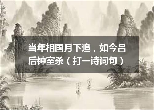 当年相国月下追，如今吕后钟室杀（打一诗词句）