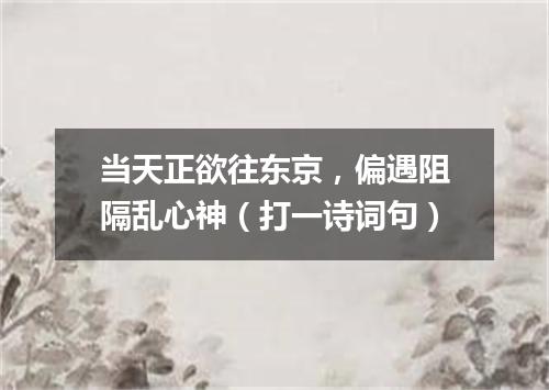 当天正欲往东京，偏遇阻隔乱心神（打一诗词句）