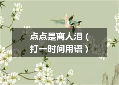 点点是离人泪（打一时间用语）