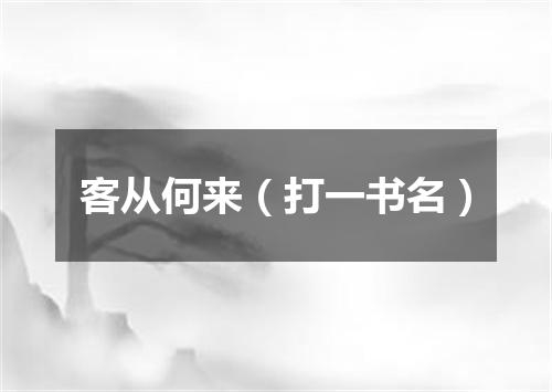 客从何来（打一书名）