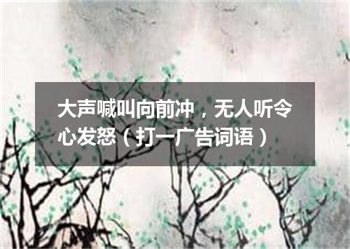 大声喊叫向前冲，无人听令心发怒（打一广告词语）