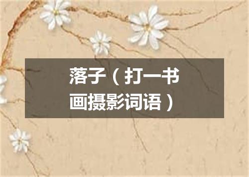 落子（打一书画摄影词语）