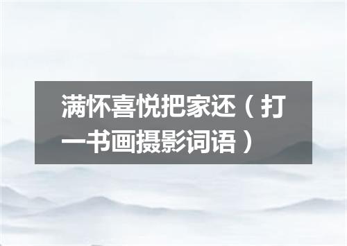 满怀喜悦把家还（打一书画摄影词语）