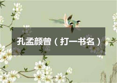 孔孟颜曾（打一书名）