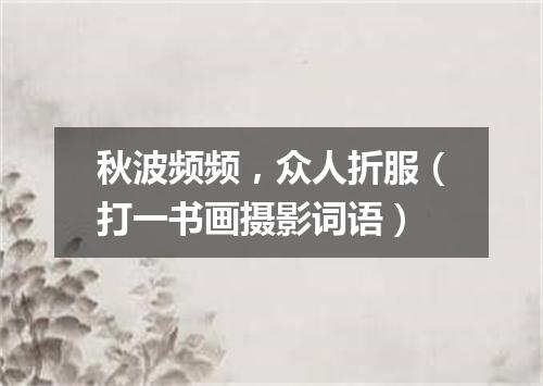 秋波频频，众人折服（打一书画摄影词语）