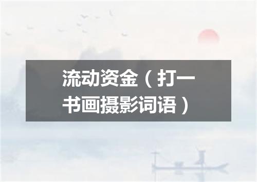 流动资金（打一书画摄影词语）