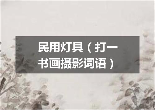 民用灯具（打一书画摄影词语）