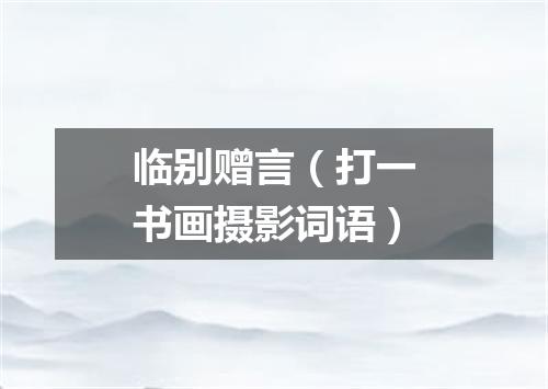临别赠言（打一书画摄影词语）