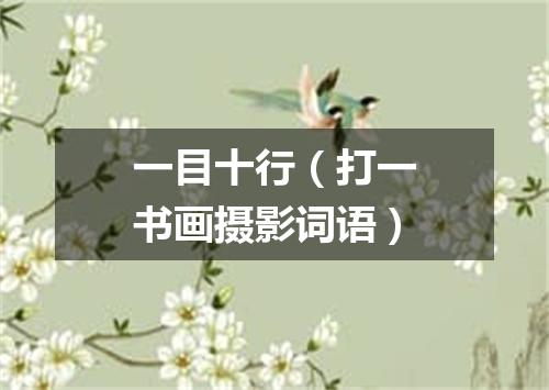 一目十行（打一书画摄影词语）