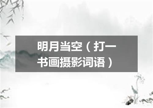 明月当空（打一书画摄影词语）