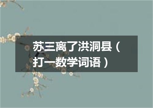 苏三离了洪洞县（打一数学词语）