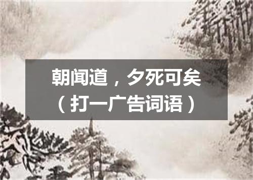 朝闻道，夕死可矣（打一广告词语）