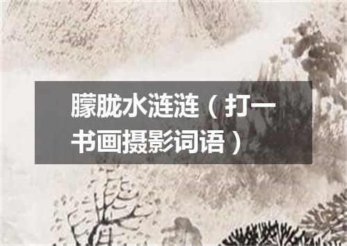 朦胧水涟涟（打一书画摄影词语）